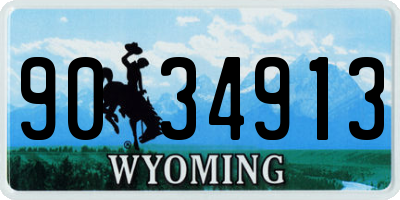WY license plate 9034913