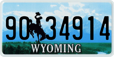 WY license plate 9034914