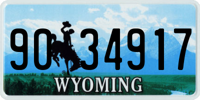 WY license plate 9034917