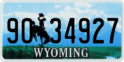 WY license plate 9034927