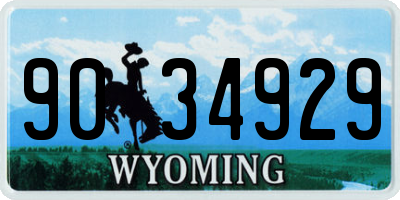 WY license plate 9034929