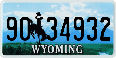 WY license plate 9034932