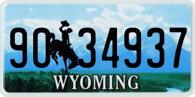 WY license plate 9034937