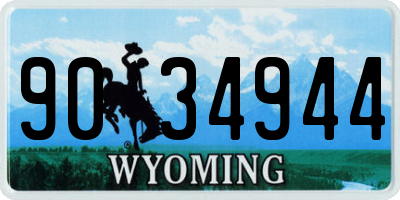 WY license plate 9034944