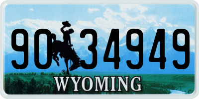 WY license plate 9034949