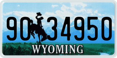WY license plate 9034950