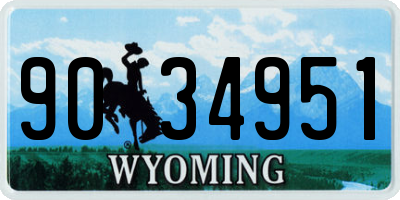 WY license plate 9034951