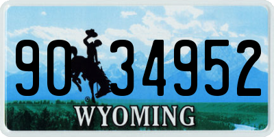 WY license plate 9034952