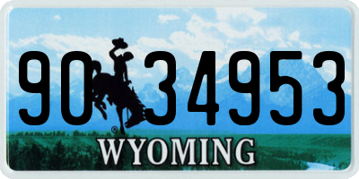 WY license plate 9034953