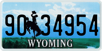 WY license plate 9034954