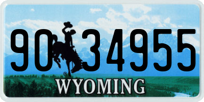 WY license plate 9034955