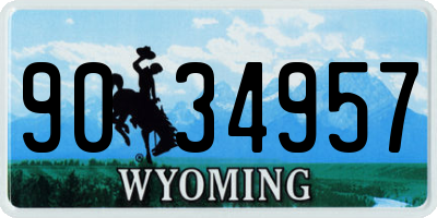 WY license plate 9034957