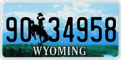 WY license plate 9034958