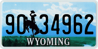 WY license plate 9034962