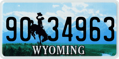 WY license plate 9034963