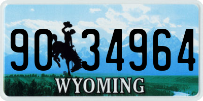 WY license plate 9034964