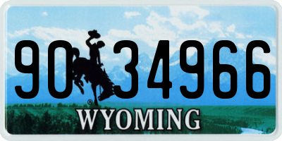 WY license plate 9034966