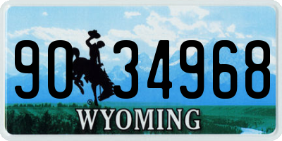 WY license plate 9034968
