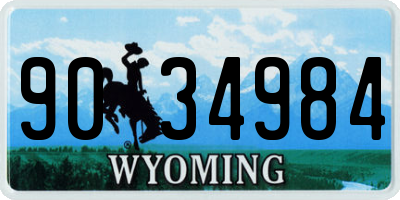 WY license plate 9034984