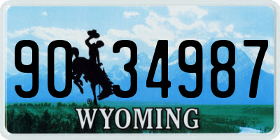 WY license plate 9034987