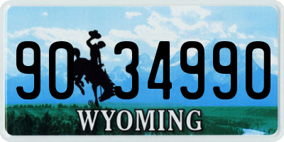 WY license plate 9034990