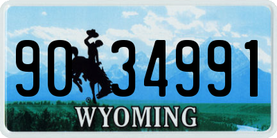 WY license plate 9034991