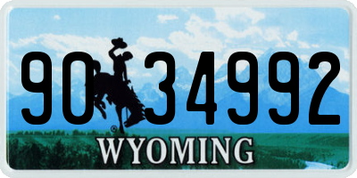 WY license plate 9034992