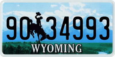 WY license plate 9034993