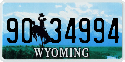 WY license plate 9034994