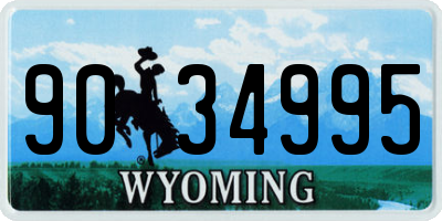 WY license plate 9034995