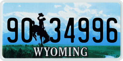 WY license plate 9034996