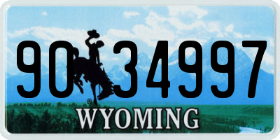 WY license plate 9034997