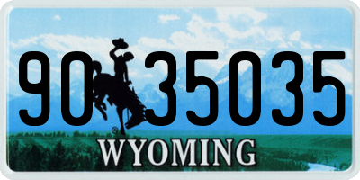 WY license plate 9035035