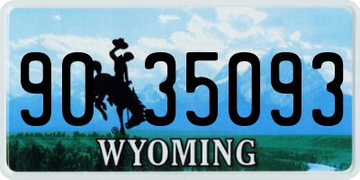 WY license plate 9035093