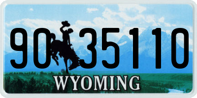 WY license plate 9035110