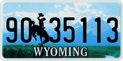 WY license plate 9035113