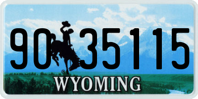 WY license plate 9035115