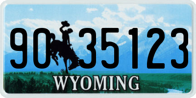 WY license plate 9035123