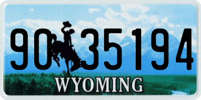 WY license plate 9035194