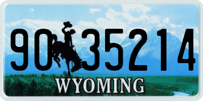 WY license plate 9035214