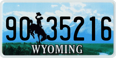 WY license plate 9035216