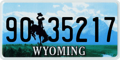 WY license plate 9035217