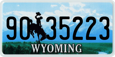 WY license plate 9035223