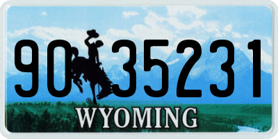 WY license plate 9035231