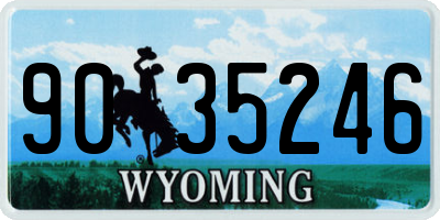 WY license plate 9035246