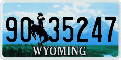 WY license plate 9035247