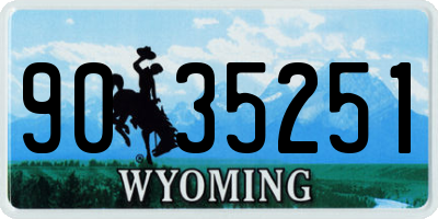 WY license plate 9035251