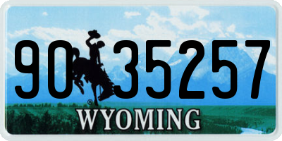 WY license plate 9035257