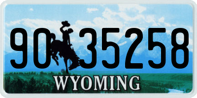 WY license plate 9035258