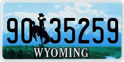 WY license plate 9035259